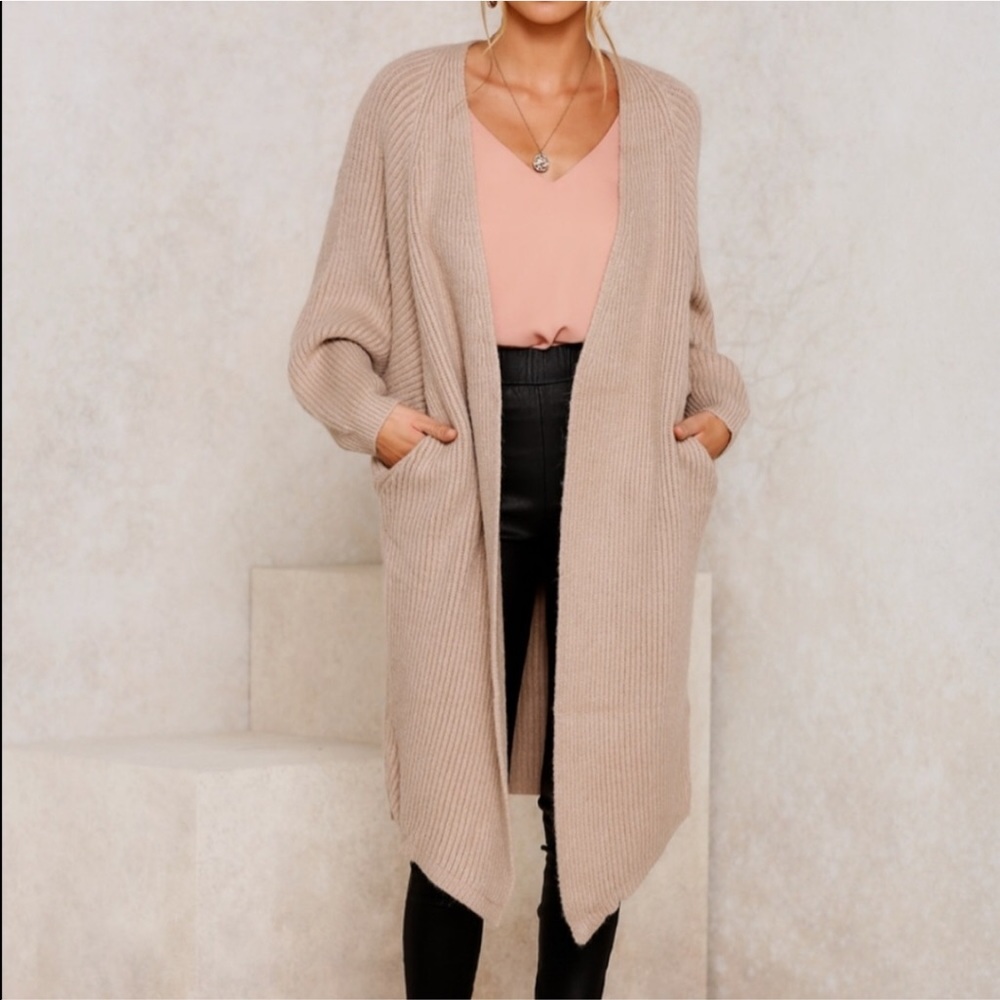Littlelace Biege Chunky Knit Coatigan